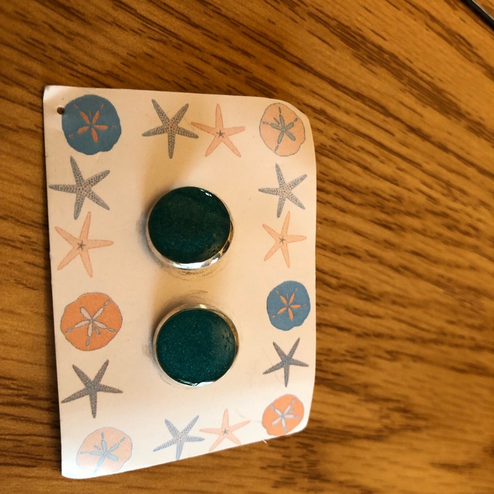 Pretty turquoise look earrings